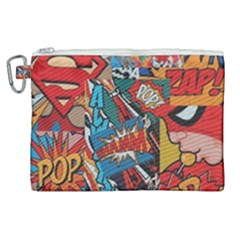 Comic Cartoon Pattern Canvas Cosmetic Bag (xl) by pakminggu