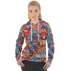 Comic Cartoon Pattern Women s Overhead Hoodie