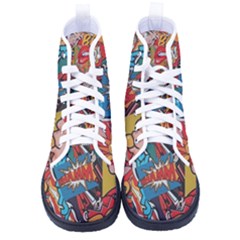 Comic Cartoon Pattern Men s High-top Canvas Sneakers by pakminggu