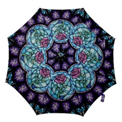 Cathedral Rosette Stained Glass Beauty And The Beast Hook Handle Umbrellas (small) by Cowasu