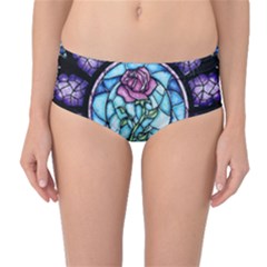 Cathedral Rosette Stained Glass Beauty And The Beast Mid-waist Bikini Bottoms by Cowasu