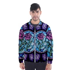 Cathedral Rosette Stained Glass Beauty And The Beast Men s Windbreaker by Cowasu