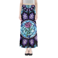 Cathedral Rosette Stained Glass Beauty And The Beast Full Length Maxi Skirt by Cowasu