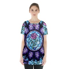 Cathedral Rosette Stained Glass Beauty And The Beast Skirt Hem Sports Top by Cowasu