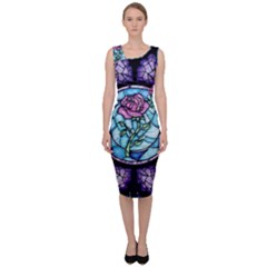 Cathedral Rosette Stained Glass Beauty And The Beast Sleeveless Pencil Dress by Cowasu