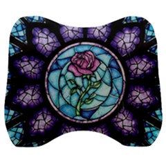 Cathedral Rosette Stained Glass Beauty And The Beast Velour Head Support Cushion by Cowasu