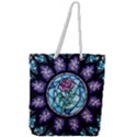 Cathedral Rosette Stained Glass Beauty And The Beast Full Print Rope Handle Tote (Large) View1