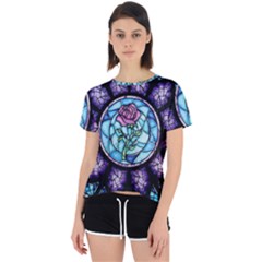 Cathedral Rosette Stained Glass Beauty And The Beast Open Back Sport T-shirt by Cowasu