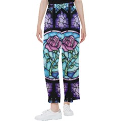 Cathedral Rosette Stained Glass Beauty And The Beast Women s Pants  by Cowasu