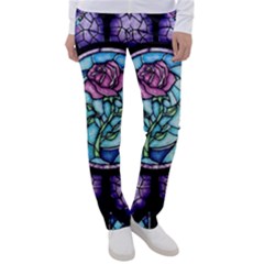 Cathedral Rosette Stained Glass Beauty And The Beast Women s Casual Pants by Cowasu