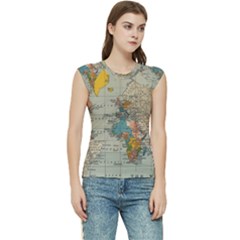 Vintage World Map Women s Raglan Cap Sleeve T-shirt by Cowasu