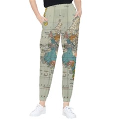 Vintage World Map Women s Tapered Pants by Cowasu