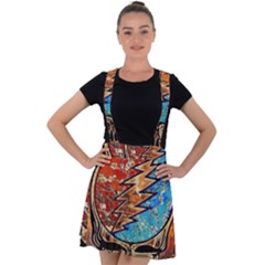 Grateful Dead Rock Band Velvet Suspender Skater Skirt by Cowasu