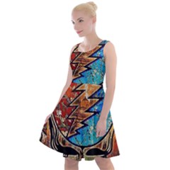 Grateful Dead Rock Band Knee Length Skater Dress by Cowasu