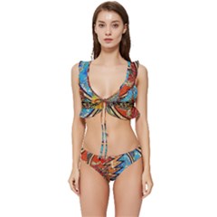 Grateful Dead Rock Band Low Cut Ruffle Edge Bikini Set