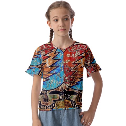 Grateful Dead Rock Band Kids  Cuff Sleeve Scrunch Bottom T-shirt by Cowasu