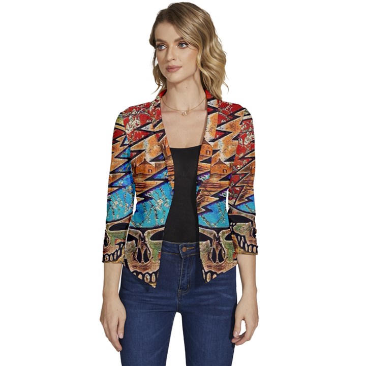 Grateful Dead Rock Band Women s Casual 3/4 Sleeve Spring Jacket