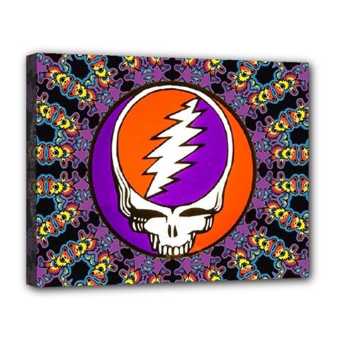 Gratefuldead Grateful Dead Pattern Canvas 14  X 11  (stretched) by Cowasu