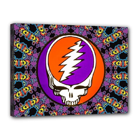 Gratefuldead Grateful Dead Pattern Canvas 16  X 12  (stretched) by Cowasu