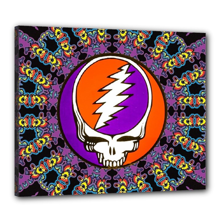 Gratefuldead Grateful Dead Pattern Canvas 24  x 20  (Stretched)