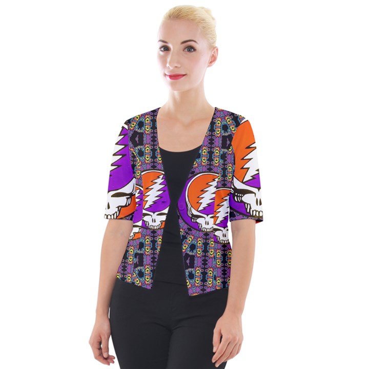 Gratefuldead Grateful Dead Pattern Cropped Button Cardigan