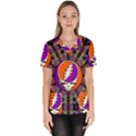 Gratefuldead Grateful Dead Pattern Women s V-Neck Scrub Top View1