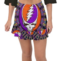 Gratefuldead Grateful Dead Pattern Fishtail Mini Chiffon Skirt by Cowasu