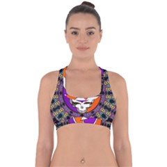 Gratefuldead Grateful Dead Pattern Cross Back Hipster Bikini Top  by Cowasu