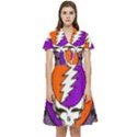 Gratefuldead Grateful Dead Pattern Short Sleeve Waist Detail Dress View1