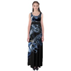 Smoke-flame-dynamic-wave-motion Empire Waist Maxi Dress by Cowasu