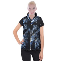 Smoke-flame-dynamic-wave-motion Women s Button Up Vest