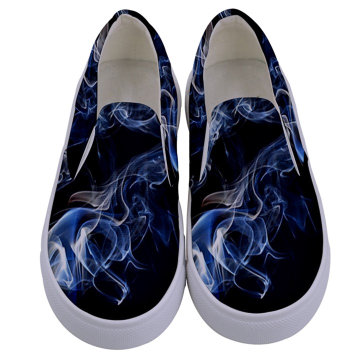 Smoke-flame-dynamic-wave-motion Kids  Canvas Slip Ons