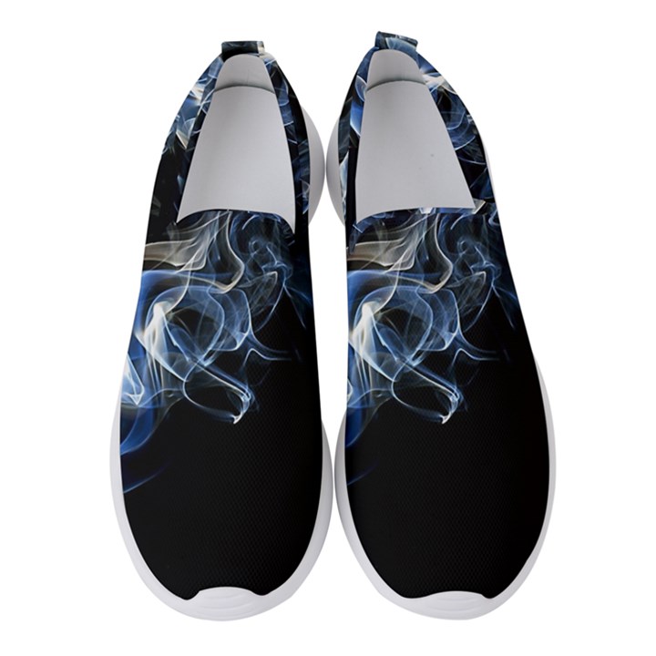 Smoke-flame-dynamic-wave-motion Women s Slip On Sneakers