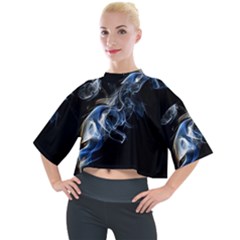 Smoke-flame-dynamic-wave-motion Mock Neck T-shirt by Cowasu