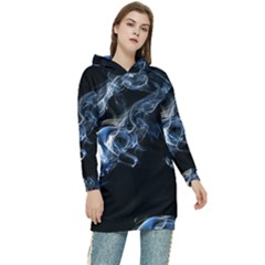 Smoke-flame-dynamic-wave-motion Women s Long Oversized Pullover Hoodie by Cowasu