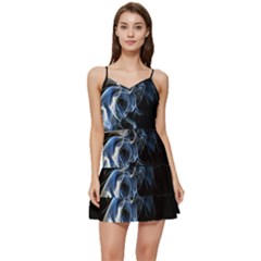 Smoke-flame-dynamic-wave-motion Short Frill Dress by Cowasu