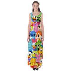 Illustration Cartoon Character Animal Cute Empire Waist Maxi Dress by Cowasu