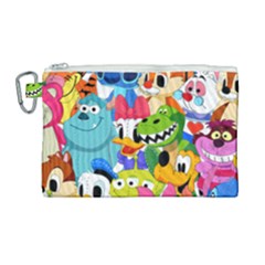 Illustration Cartoon Character Animal Cute Canvas Cosmetic Bag (large) by Cowasu