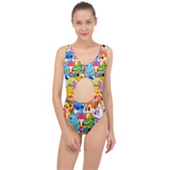 Illustration Cartoon Character Animal Cute Center Cut Out Swimsuit by Cowasu