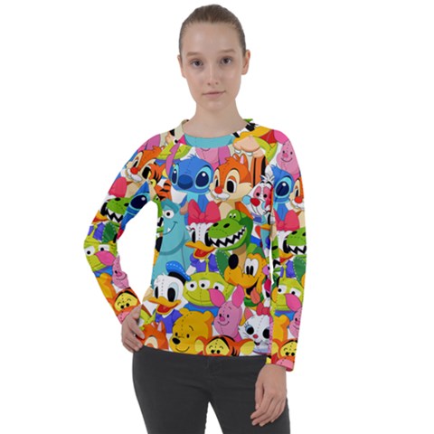 Illustration Cartoon Character Animal Cute Women s Long Sleeve Raglan T-shirt by Cowasu