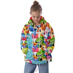 Illustration Cartoon Character Animal Cute Kids  Oversized Hoodie by Cowasu