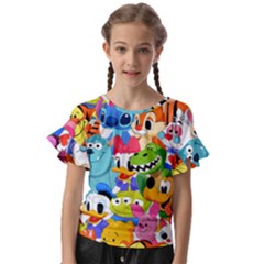 Illustration Cartoon Character Animal Cute Kids  Cut Out Flutter Sleeves by Cowasu