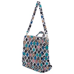 Diamond Shapes Pattern Crossbody Backpack by Cowasu