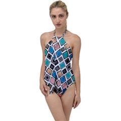 Diamond Shapes Pattern Go With The Flow One Piece Swimsuit by Cowasu