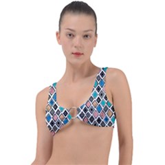 Diamond Shapes Pattern Ring Detail Bikini Top by Cowasu