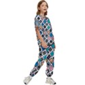 Diamond Shapes Pattern Kids  T-Shirt and Pants Sports Set View3