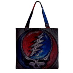 Grateful Dead Logo Zipper Grocery Tote Bag by Cowasu