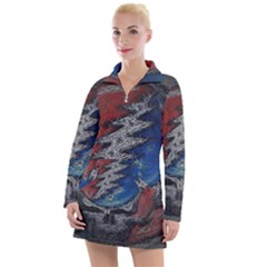 Grateful Dead Logo Women s Long Sleeve Casual Dress by Cowasu