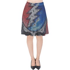 Grateful Dead Logo Velvet High Waist Skirt by Cowasu