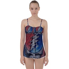 Grateful Dead Logo Babydoll Tankini Top by Cowasu